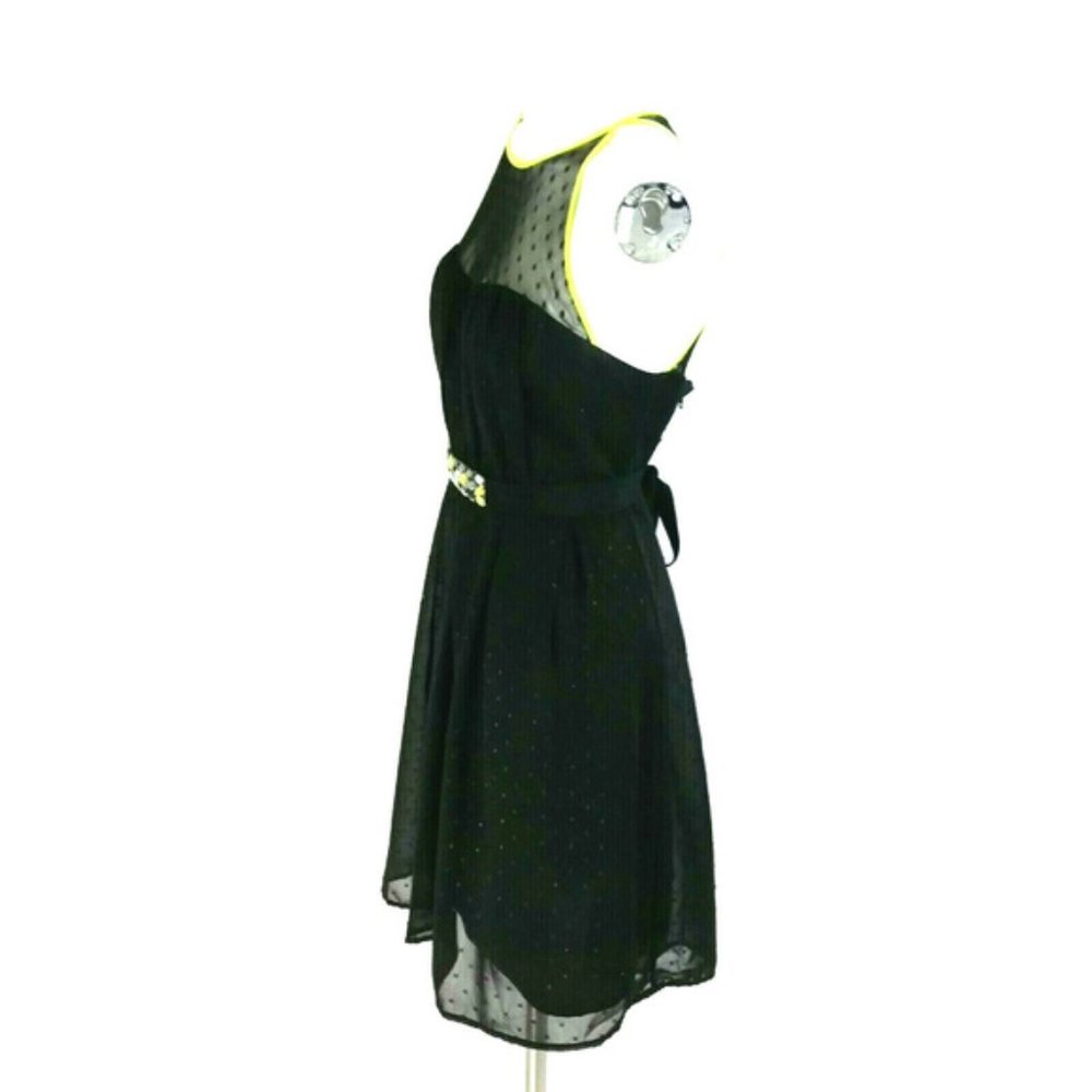 Vera Wang Princess Black Mesh Cut-Out Back Dress - Picture 4 of 9